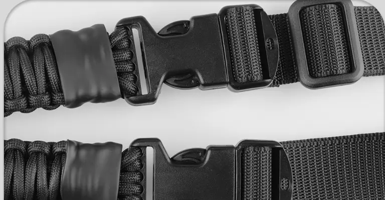 Top view of the adjustable slide buckle for the strap