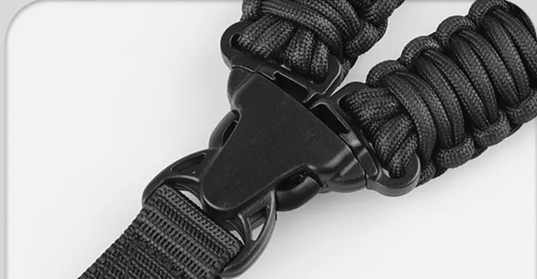 End of the strap with a durable metal clasp attached