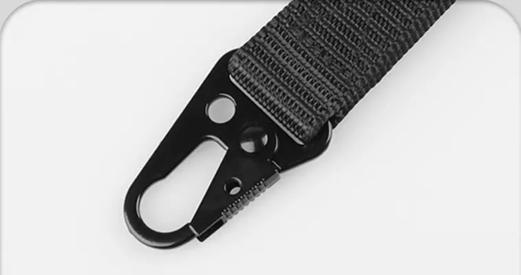 Close-up of a high-strength metal attachment clip