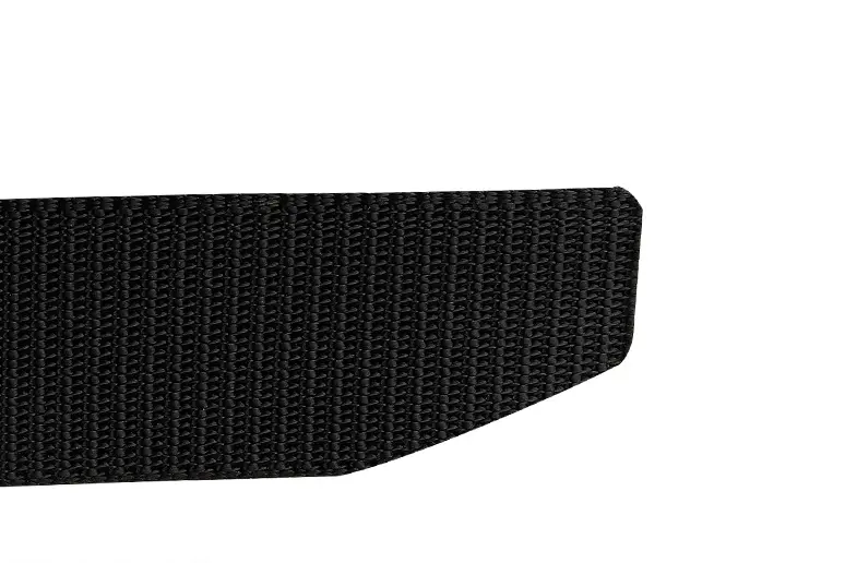 Sealed and clean-cut end of the nylon belt webbing to prevent fraying