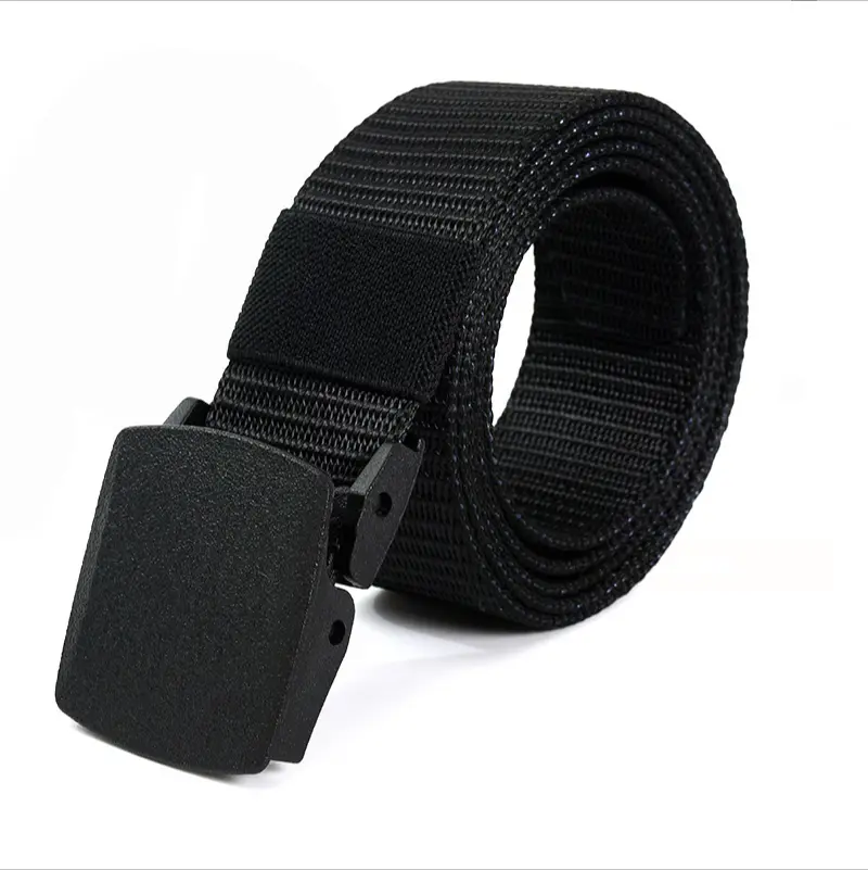 Black classic nylon belt with a simple buckle