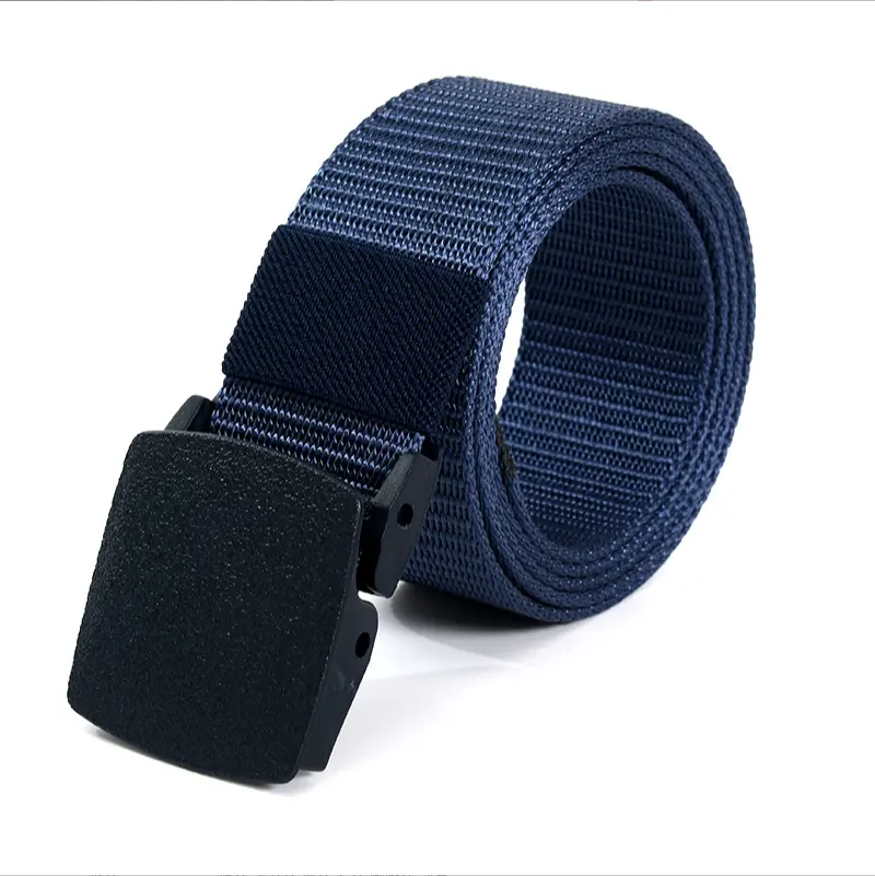 Navy blue classic nylon belt with a simple buckle