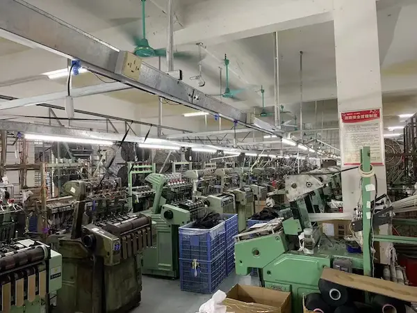 Webbing looms operating in the TMG Webbing factory.