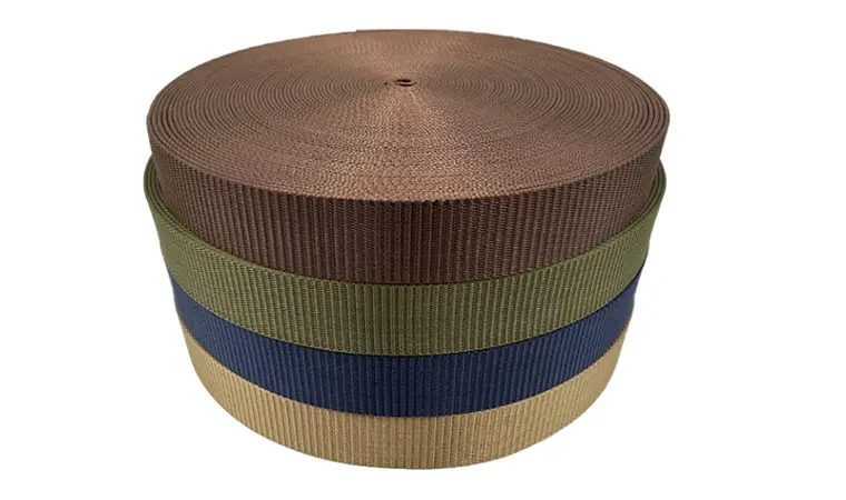 A close-up of heavy-duty, extra thick nylon webbing for tactical belts.