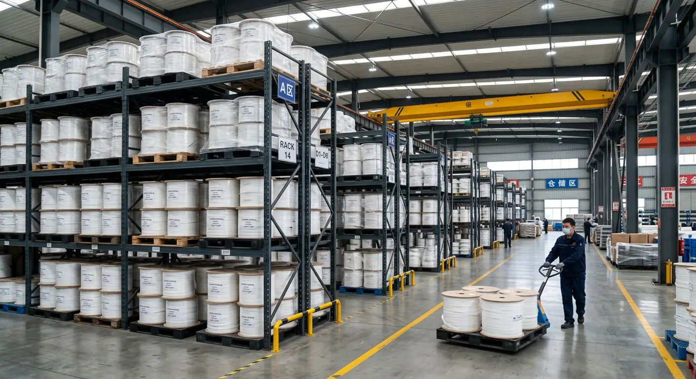 High-performance white UHMWPE webbing rolls in Chinese factory warehouse